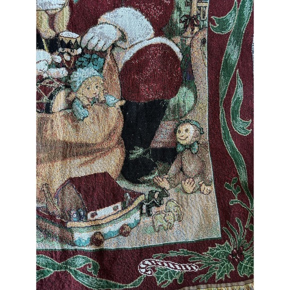 American Vintage Christmas Santa Toys Tapestry Blanket - Picture 5 of 10